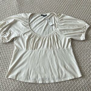 J.Crew Jersey Puff-Sleeve Scoopneck Top